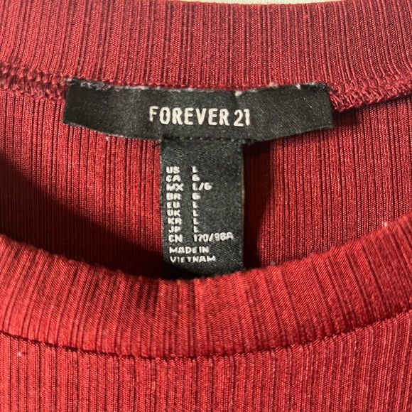 Forever 21 Women’s Long Sleeve Half Shirt Size Large - Picture 5 of 7